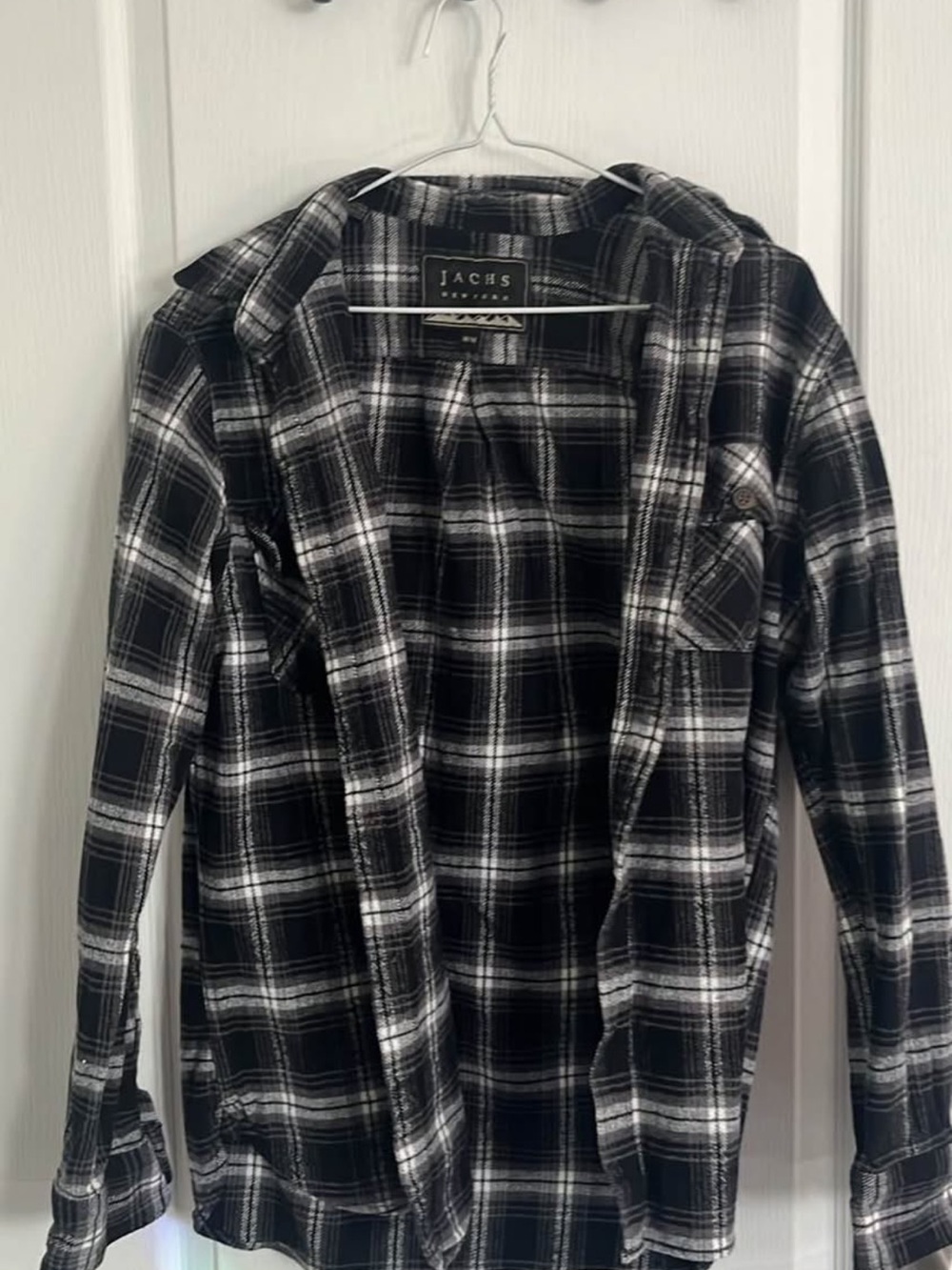 Jachs Black and Gray Plaid Flannel Shirt